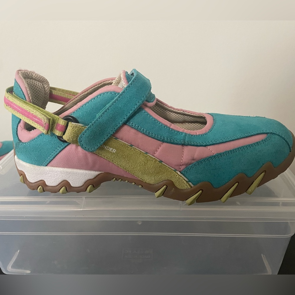 Mephisto Allrounder “Niro” Blue, Green, and Pink Velcro Sneaker size 7.5